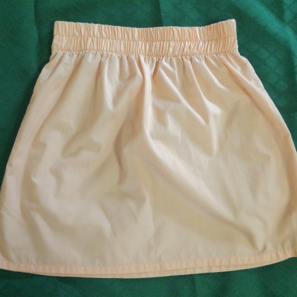 Pastel Peach High-Waisted Cotton Skirt